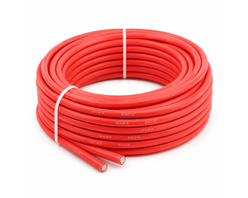  Кабель силиконовый 12 AWG красный, 1м